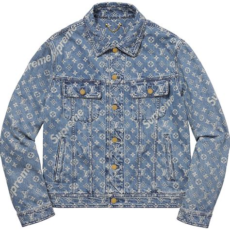 supreme lv denim jacket|louis vuitton denim trucker jacket.